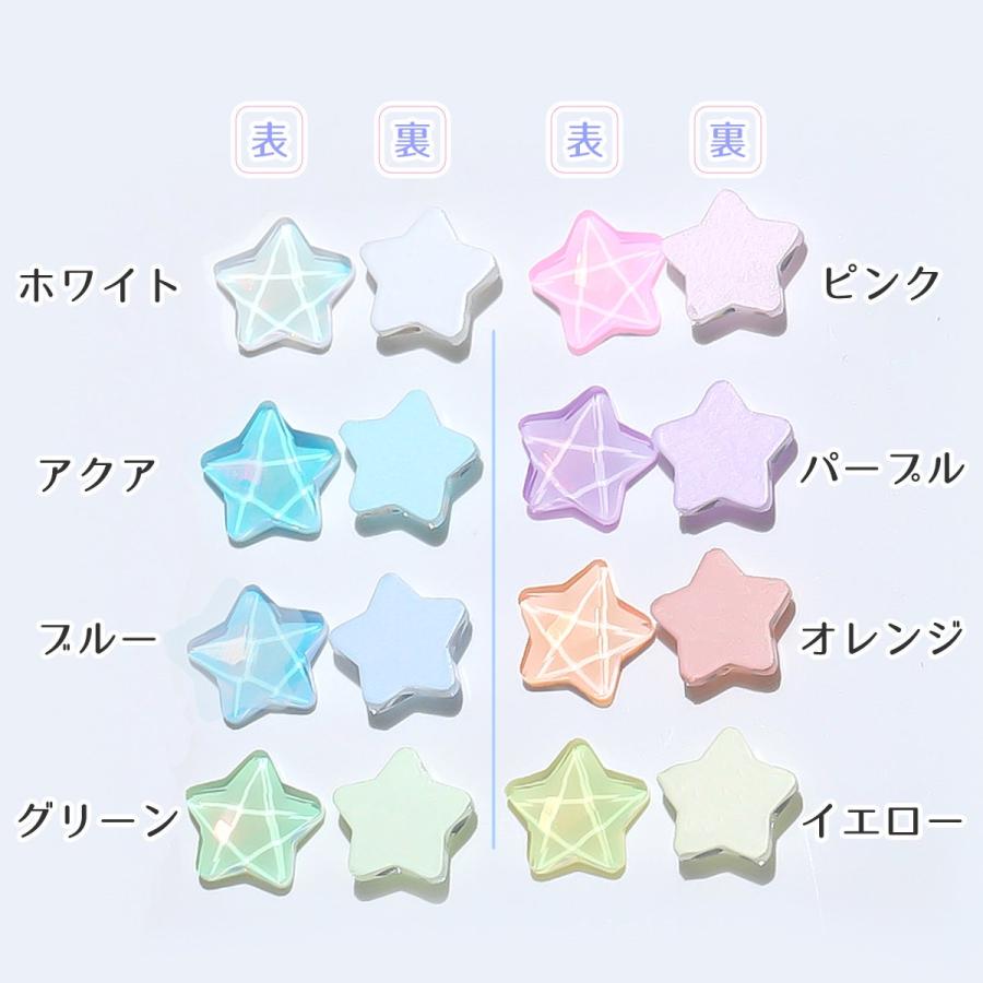 ガラスパーツ 水面みたいな輝き♪ キラキラ偏光オーロラ星パーツ 20個