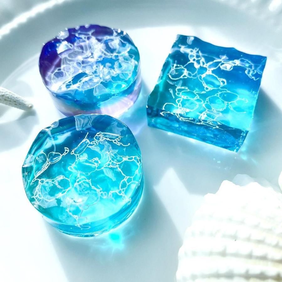 シール レジンシール キラキラ水面シール ホログラム 透明 クリア 波