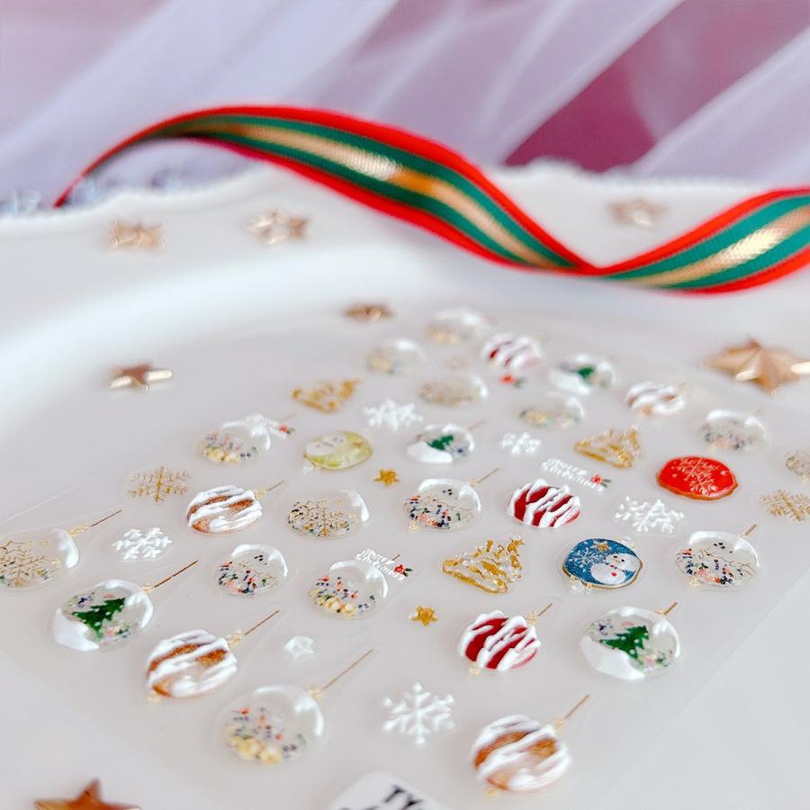 シール レジンシール ぷっくりクリスマスシール 立体 ツリー