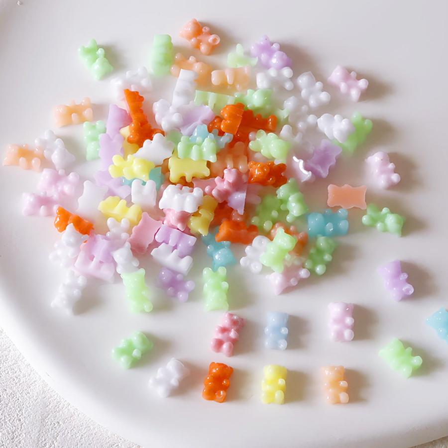 デコパーツ ミニくまグミ カラフルセット 貼り付けパーツ 封入パーツ