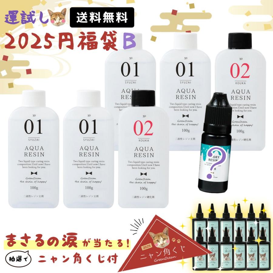 隠れ工房GreenOcean □ゆうパケ送料無料 ニャン角くじ付 レジン液 運