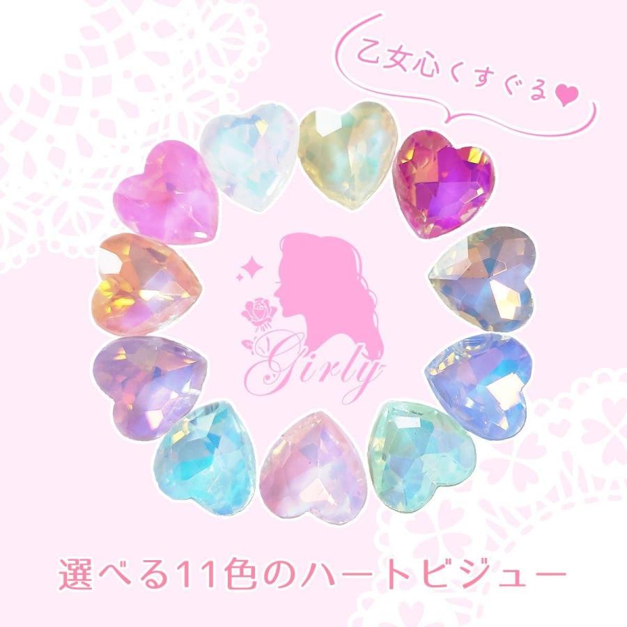 レジンヘアゴム ミントグリーン　小花　春色　ビジュー　ハート レジンヘアゴム ミントグリーン 小花 春色 ビジュー ハート レジン