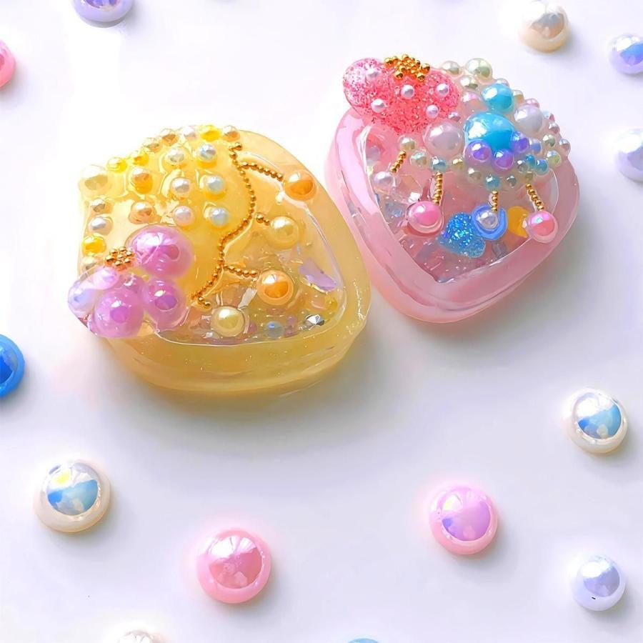 デコパーツ ケース入り9種 半円パール マルポコ サイズ カラーMIX