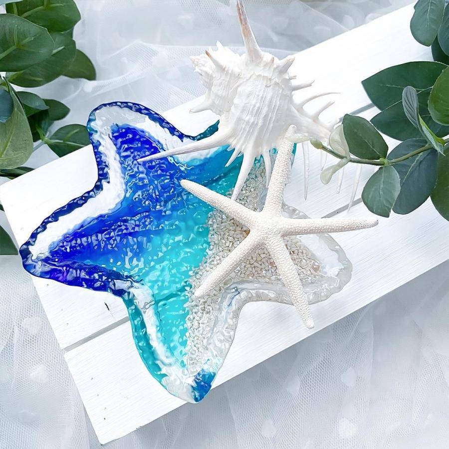 初夏 星の砂入りライトブルードーム型レジンヘアゴム