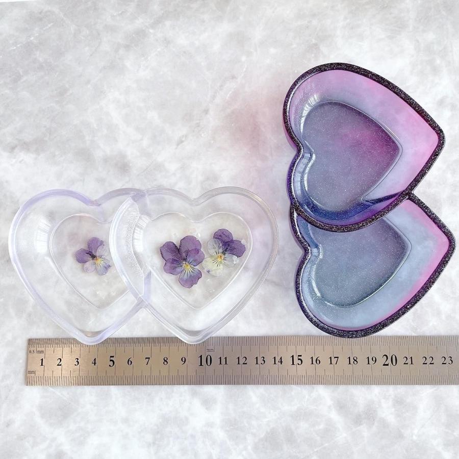 シリコン型・モールド ダブルハートのお皿 シリコンモールド