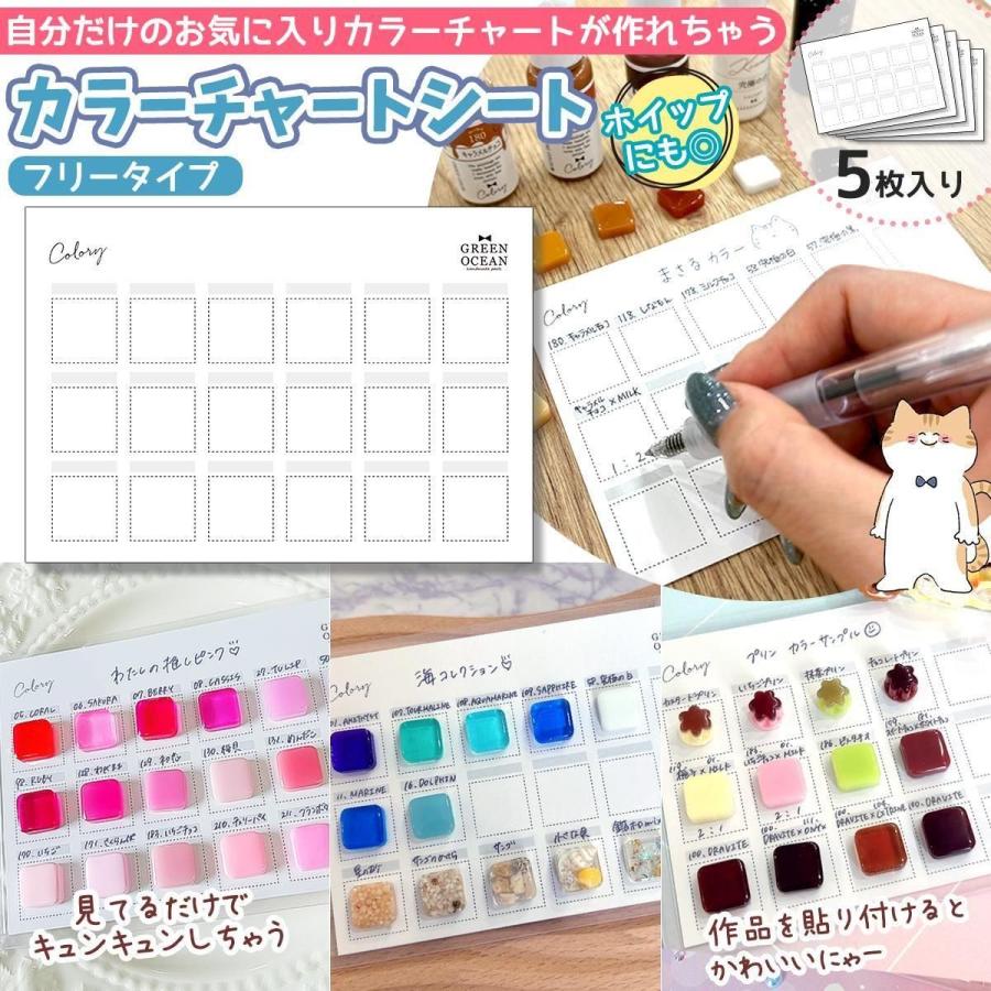 隠れ工房GreenOcean 台紙 カラーチャートシート 5枚 GreenOcean