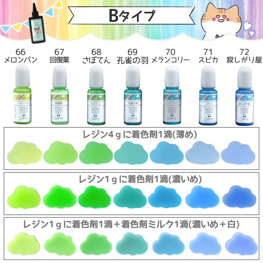 隠れ工房GreenOcean 着色剤 レジン着色剤 カラリー 虹色カラー 7色