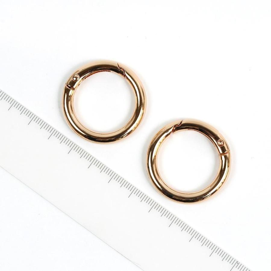 キーホルダー 5個 丸型カラビナ 約34mm 金具 リング パーツ 部品 資材