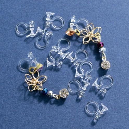 ピアス イヤリング 5ペア 樹脂製 台座 カン付ノンホールピアスパーツ 金属アレルギー対応 半透明 基本金具 貼る レジン キャッチ シリコン A 40 G 隠れ工房 Greenocean 通販 Yahoo ショッピング