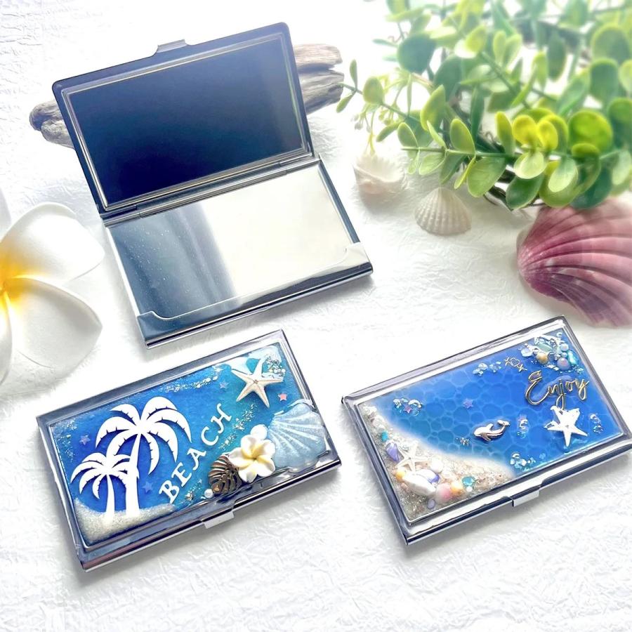 名刺入れ デコ デコ土台 カードケース シルバー レジン土台 名刺入れ 名刺ケース 名刺