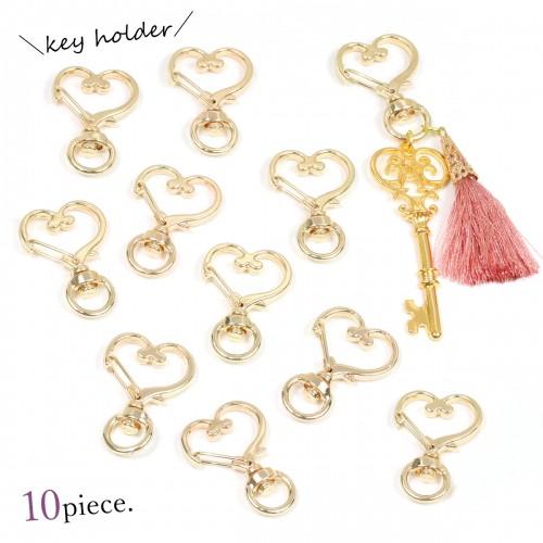 キーホルダー キーチェーン 10個 ハート型のカニカン ナスカン きれいめゴールド ラブ 恋 カギ チャーム カニカン バッグチャーム スナップフック B 4594 H 隠れ工房 Greenocean 通販 Yahoo ショッピング