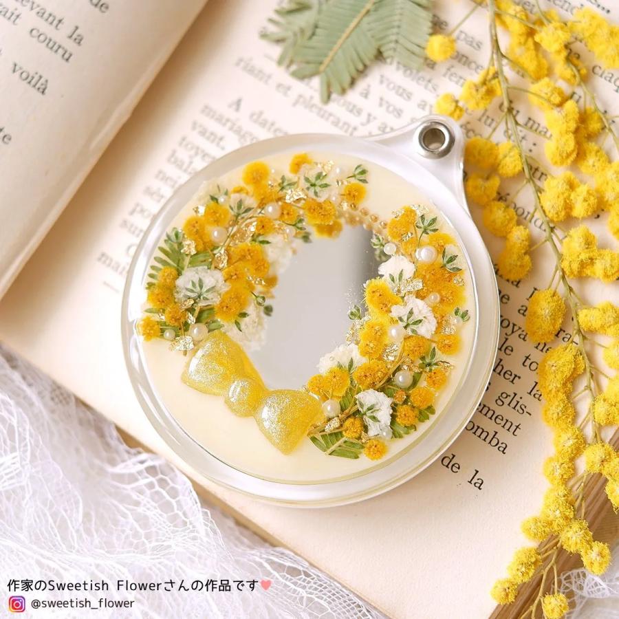 デコ土台 スライドミラー サークル レジン土台 コンパクトミラー 手鏡