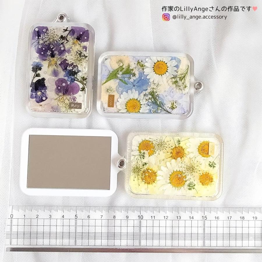 デコ土台 スライドミラー スクエア レジン土台 コンパクトミラー 手鏡