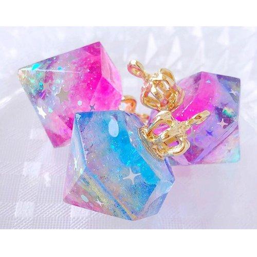 宝石テディベア①香水型レジンヘアゴム 宝石テディベア①香水型レジンヘアゴム