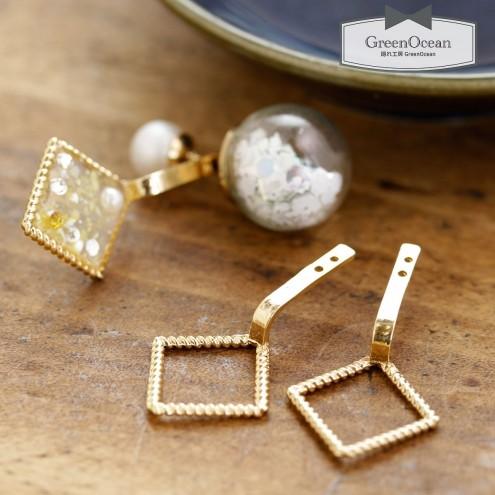 アクセサリー金具 1ペア ピアスキャッチチャーム スクエア きれいめゴールド 基本金具 空枠 レジン イヤリング ピアス 四角 Pair F 6058 H 隠れ工房 Greenocean 通販 Yahoo ショッピング