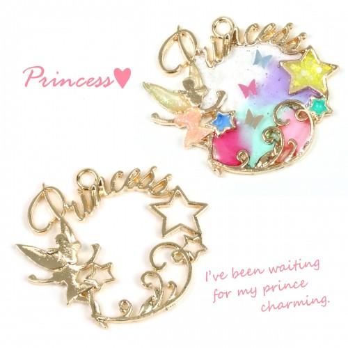 空枠 プリンセス ティンカーベル きれいめゴールド ピーターパン 王妃 お姫様 シンデレラ 人魚姫 妖精 レジン枠 フレーム 童話 F 6297 H 隠れ工房 Greenocean 通販 Yahoo ショッピング