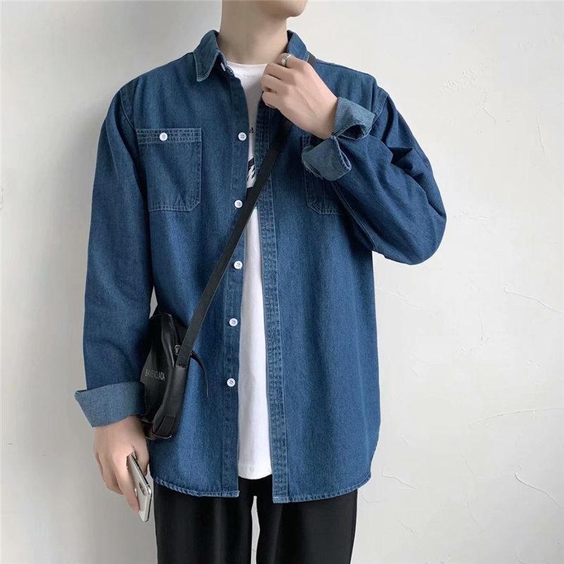 長袖シャツ メンズ デニム カジュアルシャツ トップス 秋 春 男性用 秋服 春服 通勤 通学 オールシーズン 紳士服 ビジネスシャツ 快適 ギフト｜greenpeace-st｜12