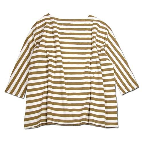 A HOPE HEMP アホープヘンプ 1.4 BORDER DOLMAN WIDE 3/4 TEE / L.BROWN レディース 7分袖 ドルマンスリーブ ボーダー Tシャツ カットソー｜greenplanet｜04