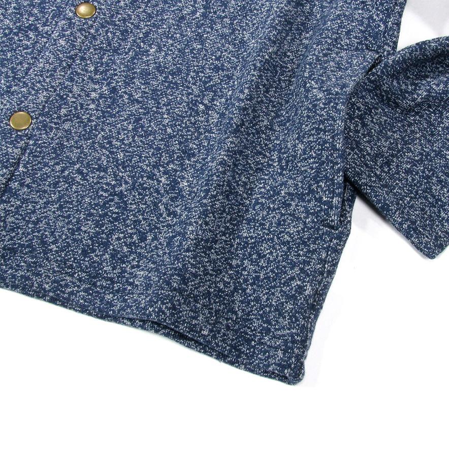 A HOPE HEMP アホープヘンプ H/OC COLOR MOKU BUTTON UP CARDIGAN / FEATHER INDIGO ヘンプ オーガニック コットン 杢 スウェット カーディガン 無地｜greenplanet｜04