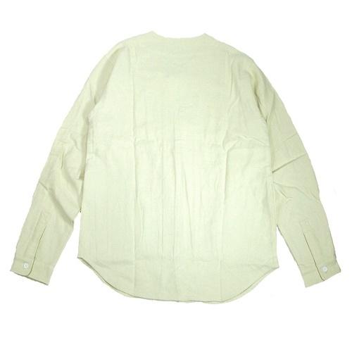 A HOPE HEMP アホープヘンプ HEMP FLANNEL CREW NECK SHIRTS / NATURAL ヘンプ オーガニックコットン ノーカラシャツ 長袖 無地｜greenplanet｜03