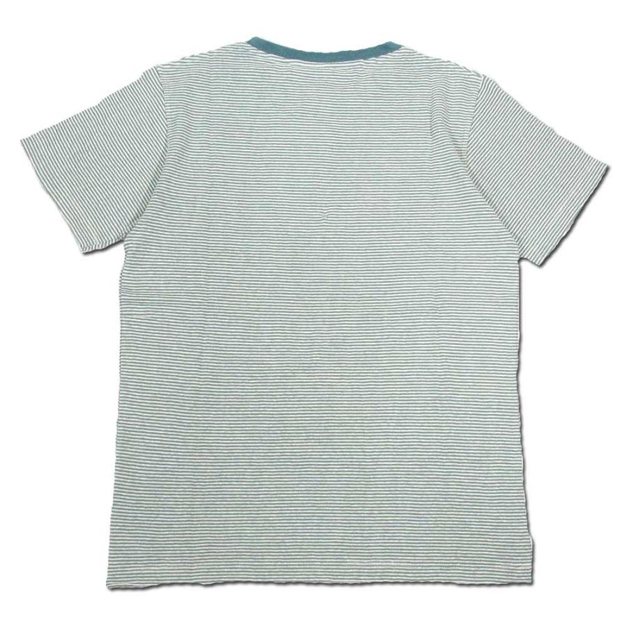 A HOPE HEMP アホープヘンプ REGULAR STRIPE S/S TEE / NATURAL x FOREST GREEN ヘンプコットン ボーダー ショートスリーブ Tシャツ 半袖｜greenplanet｜04