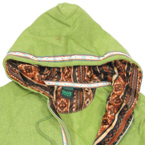 A HOPE HEMP アホープヘンプ CHIMAYO STYLE TAPE ZIP PARKA / B.GREEN ヘンプコットン スウエット ジップ フーディー パーカー｜greenplanet｜02