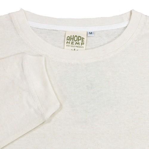 A HOPE HEMP アホープヘンプ REGULAR L/S TEE / NATURAL ヘンプコットン ロングスリーブ Tシャツ ロンT 長袖 無地｜greenplanet｜02