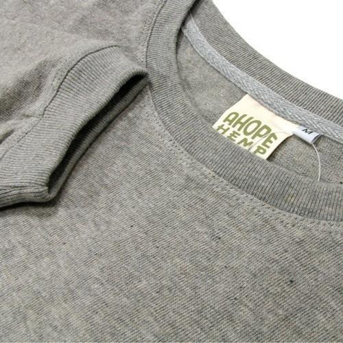 A HOPE HEMP アホープヘンプ REGULAR L/S TEE / ASHED GREY ヘンプコットン ロングスリーブ Tシャツ ロンT 長袖 無地｜greenplanet｜03