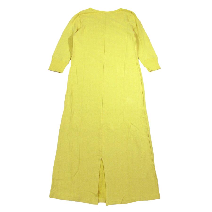 A HOPE HEMP アホープヘンプ SLIT MAXI OP / BREAD ヘンプ コットン ライトスウェット ７分袖 ロングワンピース 無地の画像