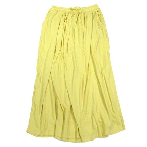 A HOPE HEMP アホープヘンプ BAMBOO GATHERE ROUND SKIRT / HARVEST ヘンプ コットン バンブー ギャザー フレア ロング スカート 無地｜greenplanet