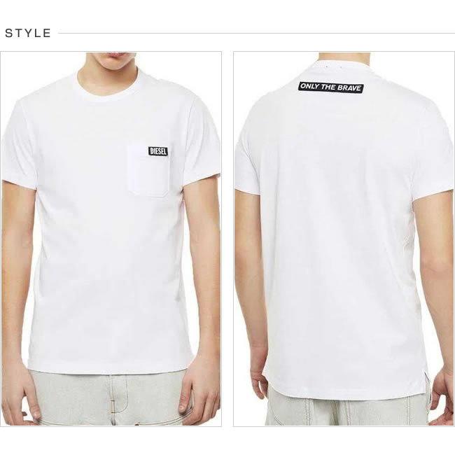 DIESEL ディーゼル Tシャツ クルーネック 半袖 メンズ 00SGTS 0PATI T-WORKY-SLITS バックプリント DS41336SL メール便送料無料｜greenpumpkin｜02