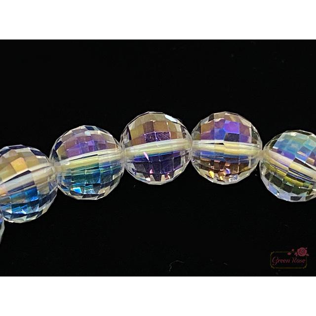オーロラ クリスタル 水晶 レインボー 多面カット ブレスレット 天然石