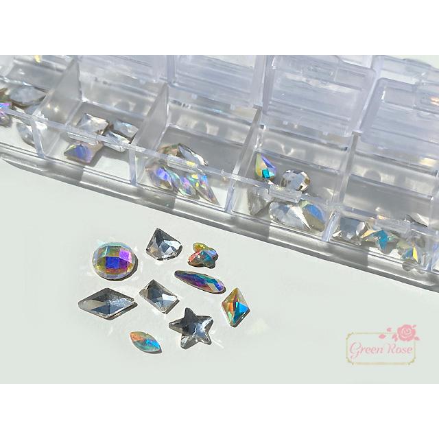 資材セット レジン 封入 高品質 ガラスストーン ケース入り アソート