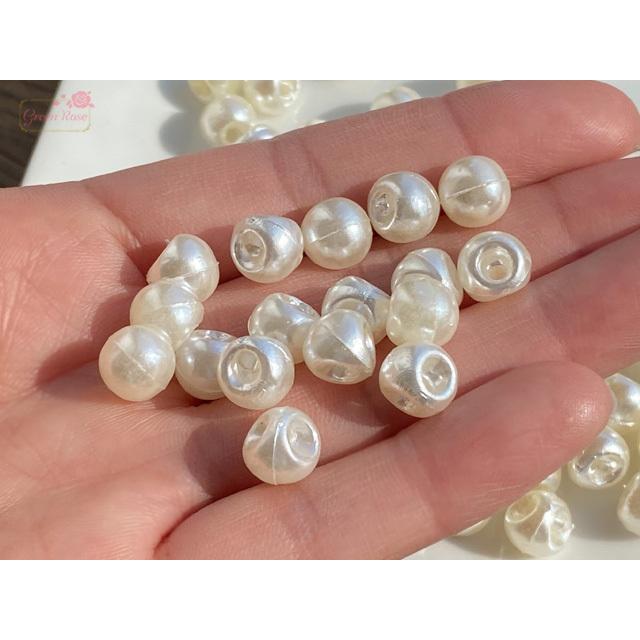 鈴丸 プラスチック パールビーズ ボタン 8mm 20個 2202 beads1055