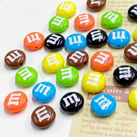 mチョコ ビーズ 立体 両面プリント チョコ マーブルチョコ