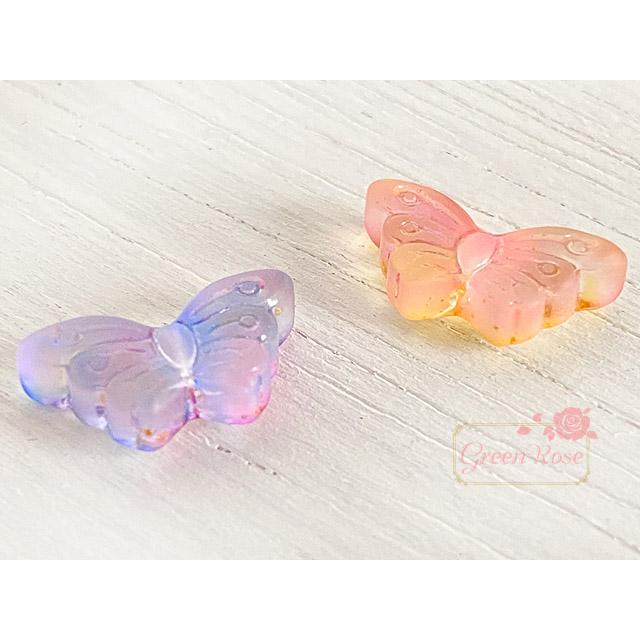 ガラスビーズ バタフライ 蝶々 チョウチョ ちょうちょ アクセサリー 