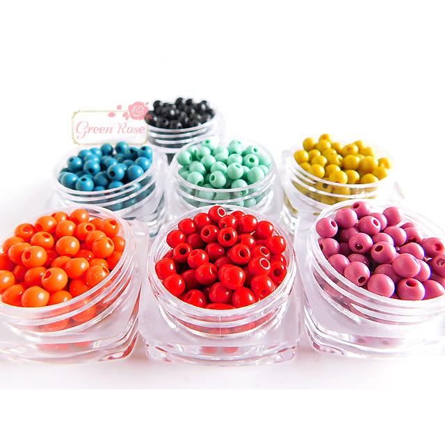 アクリルビーズ 不透明カラー 全7色 5g 刺しゅう 手芸 2105 beads932