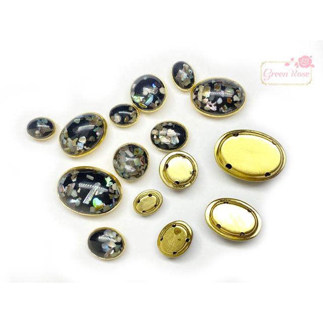 シェル入り 縫付 ビジュー ビーズ パーツ 2107 beads975 : GreenRose