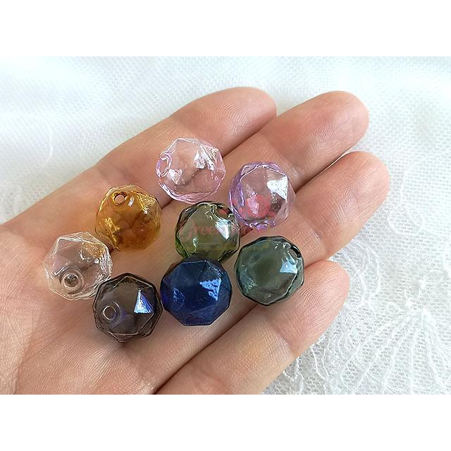 ガラスドームビーズ 多角 約14mm 全8色 2個 2108 beads985 : GreenRose