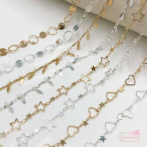 デザインチェーン 鎖 金具 レディース ネックレス アクセサリー 素材