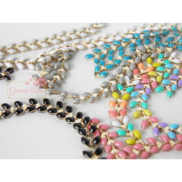 デザインチェーン カラー矢羽 8色 約10cm 1808 C26 : GreenRoseネット