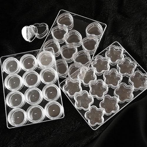 12ケースセット クリアケース ラウンド ハート スター 1個 小分け