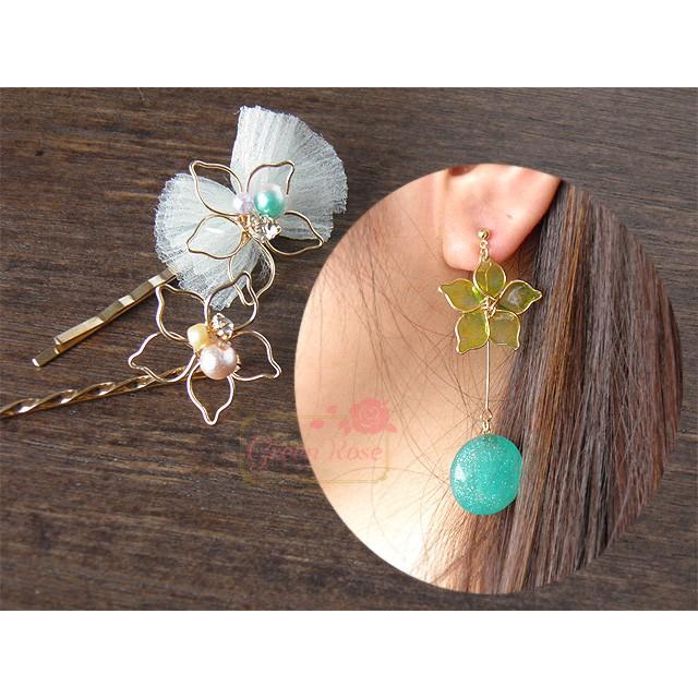 ワイヤーフラワー5弁花 10個 1903 メタル J6-3087 : GreenRoseネット