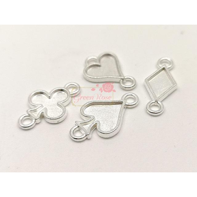 金属チャーム スート コネクター シルバー 全4種 10個 2109 j6-4698