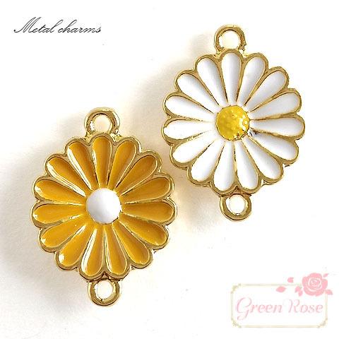 金属チャーム マーガレット コネクター 約20×14mm 全2色 10個 2111 j6