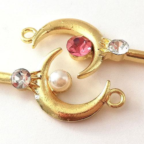 tさま専用クレセントムーン 金属チャーム クレセントムーン スティック 三日月 全3色 1個