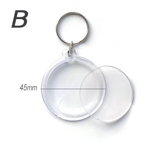 透明なプラスチック製キーホルダー 透明プラ板 知育玩具 キーホルダー プラバン 材料 : ルーペ