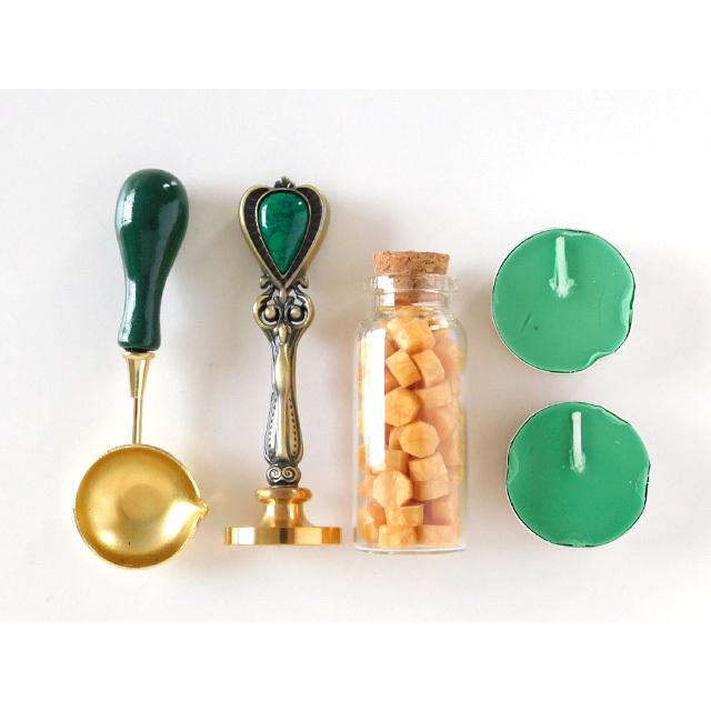 シーリングスタンプ キット 深緑ボックス入り 1セット 2112 kit18