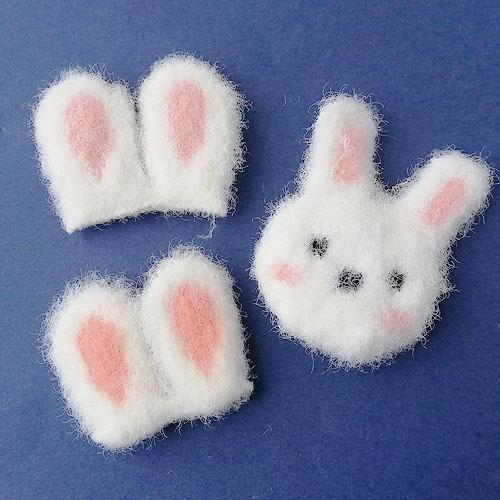 うさぎ ウサギ 兎 ふわふわ もこもこ フェイス 耳 うさみみ ホワイト 2