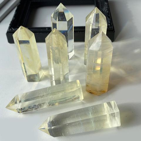 天然石 練り 水晶 ポイント 六角柱 クリスタル クォーツ 置石 開運